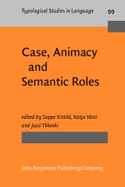 Couverture : Case, Animacy and Semantic Roles