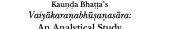 Couverture : Kauṇḍa Bhaṭṭa's Vaiyākaraṇabhūṣaṇasāra, an analytical study