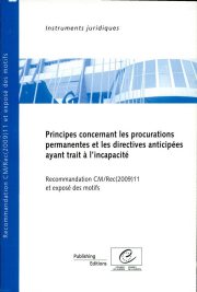 Couverture : Principes concernant les procurations permanentes et les directives anticipées ayant trait à l'incapacité