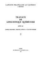 Couverture : Travaux de linguistique québécoise.