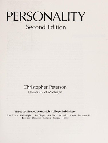 Couverture : Personality
