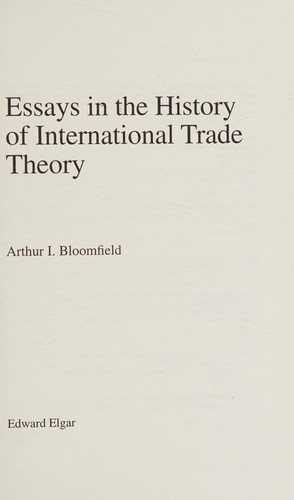 Couverture : Essays in the history of international trade theory