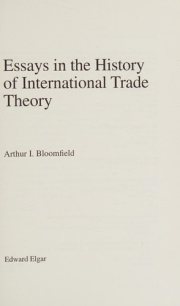 Couverture : Essays in the history of international trade theory