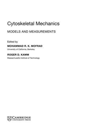 Couverture : CYTOSKELETAL MECHANICS: MODELS AND MEASUREMENTS; ED. BY MOHAMMAD R.K. MOFRAD.
