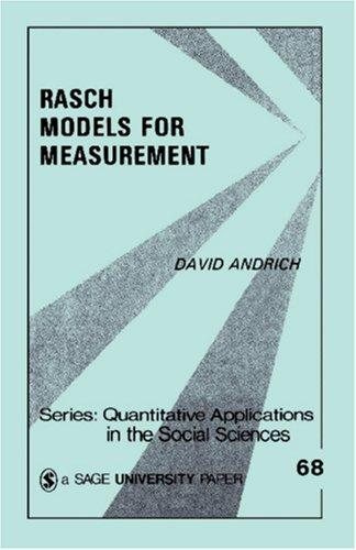 Couverture : Rasch models for measurement