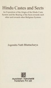 Couverture : Hindu Castes and Sects