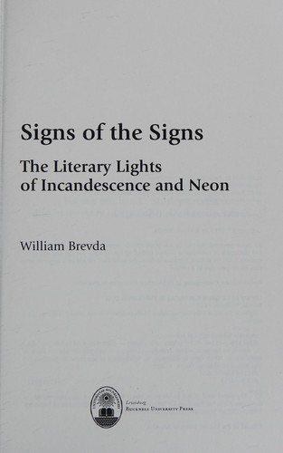 Couverture : Signs of the signs