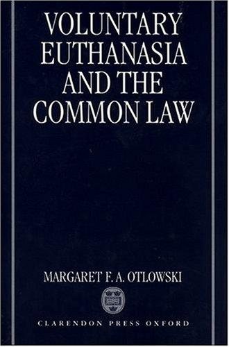 Couverture : Voluntary euthanasia and the common law