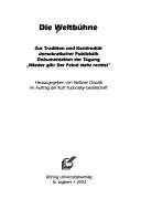 Couverture : Die Weltbühne