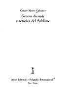 Couverture : Genera dicendi e retorica del sublime