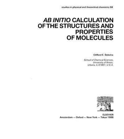 Couverture : AB initio calculation of the structures and properties of molecules