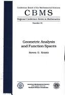 Couverture : Geometric analysis and function spaces
