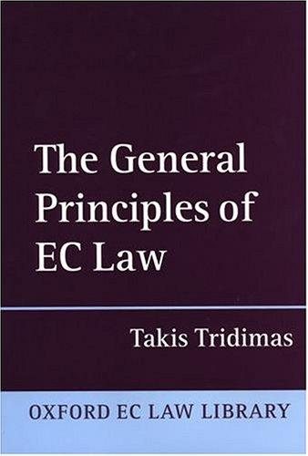 Couverture : The general principles of EC law