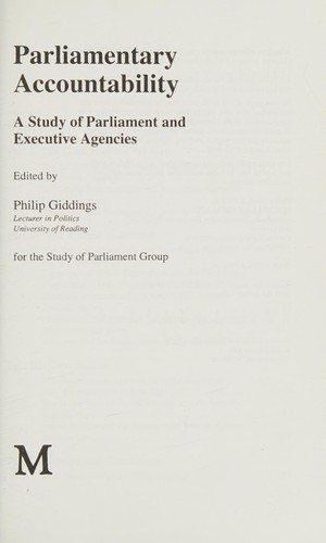 Couverture : Parliamentary accountability