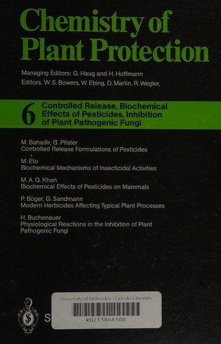 Couverture : Controlled release, biochemical effects of pesticides, inhibition of plant pathogenic fungi