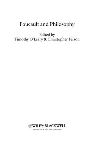 Couverture : Foucault and philosophy