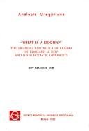 Couverture : What is a dogma?