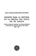 Couverture : Apuntes para la historia de la prensa del siglo XIX en Galicia