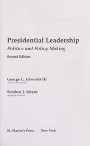 Couverture : Presidential leadership