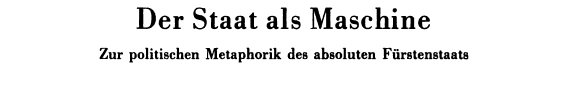 Couverture : Der Staat als Maschine