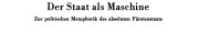 Couverture : Der Staat als Maschine