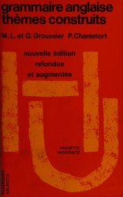 Couverture : Grammaire anglaise, thèmes construits