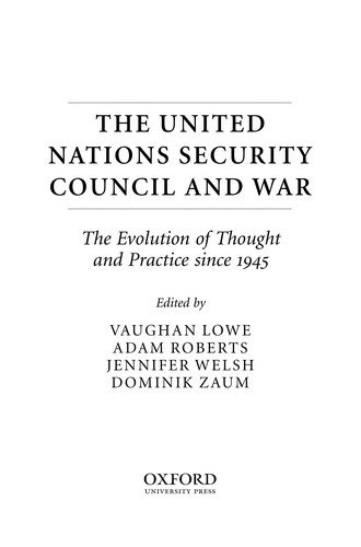 Couverture : The United Nations Security Council and war