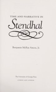 Couverture : Time and narrative in Stendhal