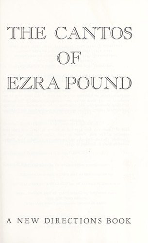 Couverture : The cantos of Ezra Pound