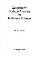 Couverture : Quantitative Surface Analysis for Materials Science (Book)
