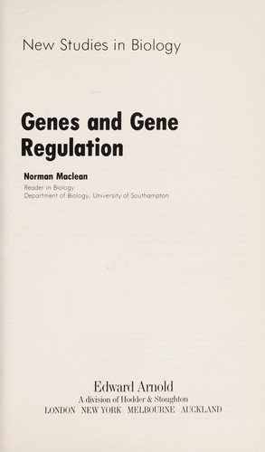 Couverture : Genes and gene regulation.