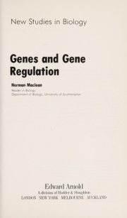 Couverture : Genes and gene regulation.