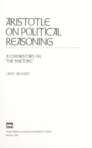 Couverture : Aristotle on political reasoning