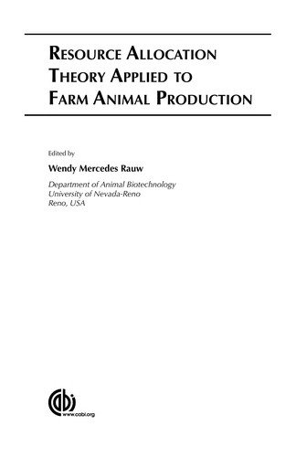Couverture : Resource allocation theory applied to farm animal production