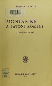 Couverture : Montaigne à bâtons rompus