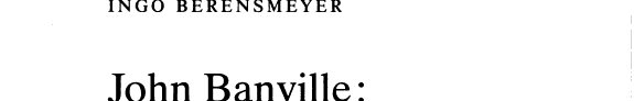 Couverture : John Banville