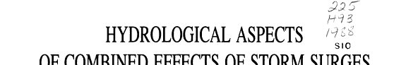 Couverture : Hydrological aspects of combined effects of storm surges and heavy rainfall on river flow.