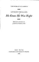 Couverture : He knew he was right