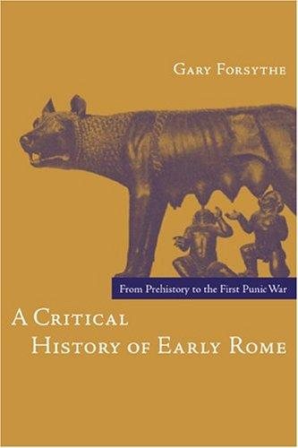 Couverture : A critical history of early Rome