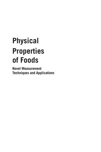 Couverture : Physical Properties of Foods