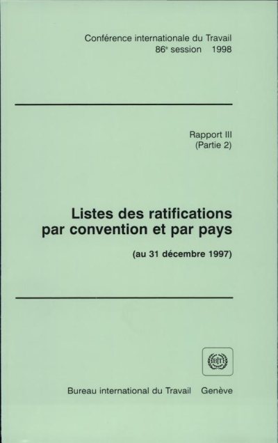 Couverture : Listes des ratifications par convention et par pays
