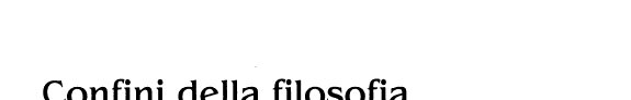 Couverture : Confini della filosofia