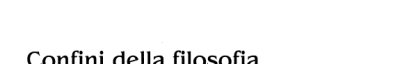Couverture : Confini della filosofia
