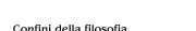 Couverture : Confini della filosofia