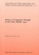 Couverture : History of linguistic thought in the early Middle Ages