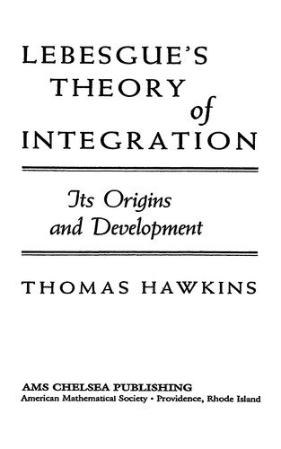 Couverture : Lebesgue's theory of integration