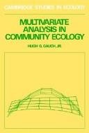 Couverture : Multivariate analysis in community ecology