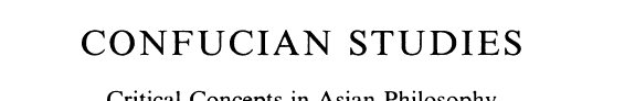 Couverture : Confucian studies