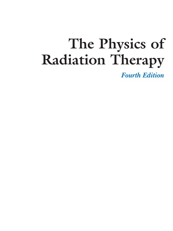 Couverture : The physics of radiation therapy