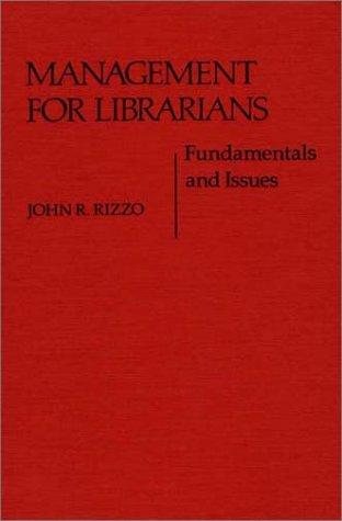 Couverture : Management for librarians